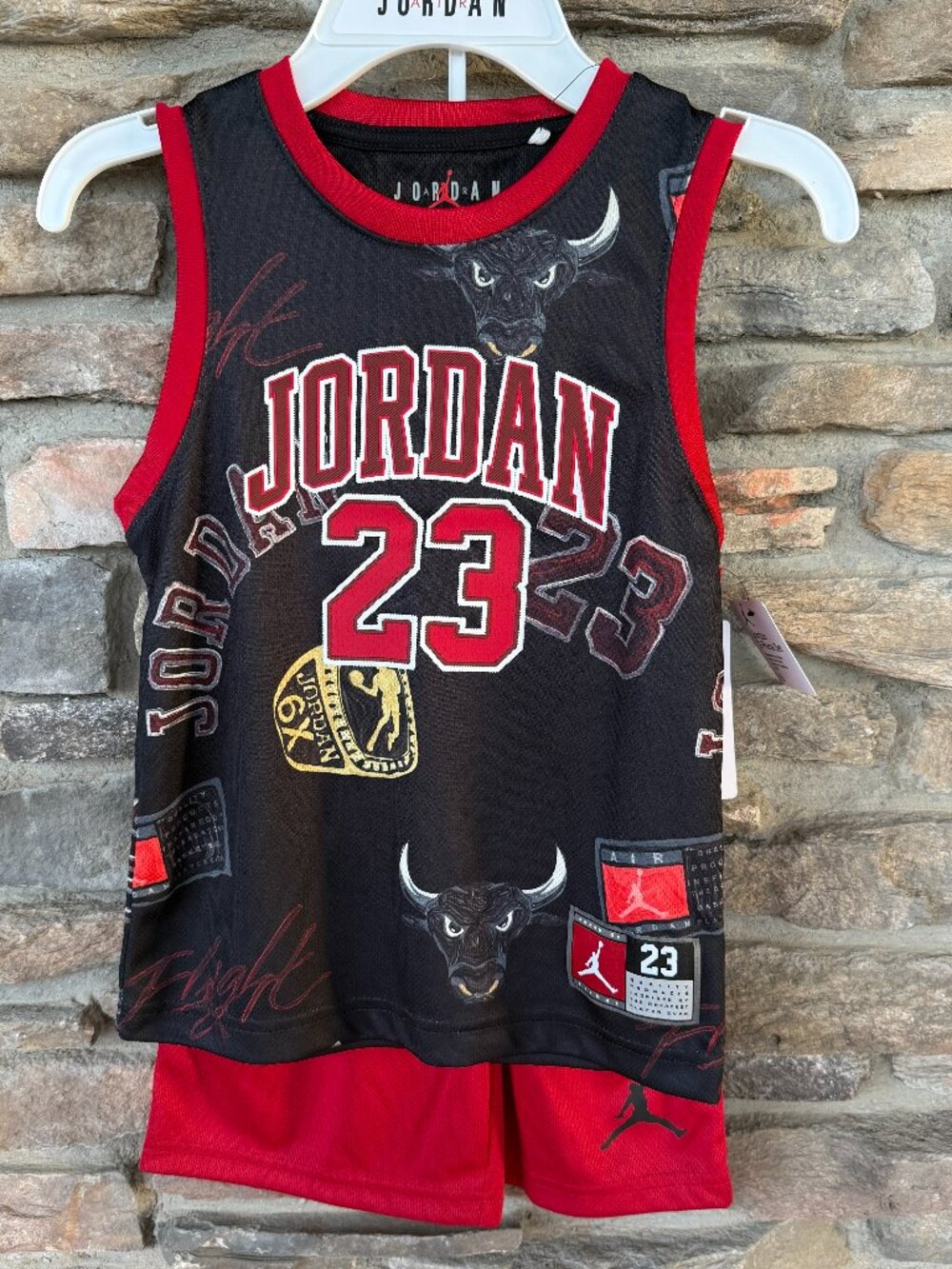 Michael Jordan Bulls 23 Nike Jersey Shorts Set Authentic Kids Size 6 NWT